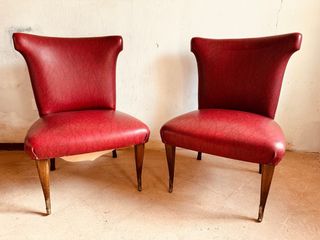 Coppia Poltroncine Vintage Anni '50 Rosse