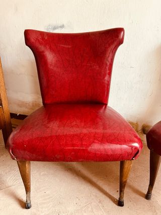 Coppia Poltroncine Vintage Anni '50 Rosse