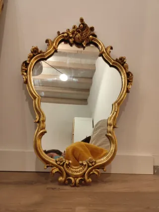 Espejo Antiguo Dorado Cornucopia