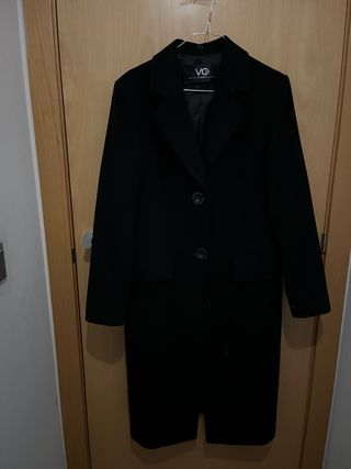 Abrigo largo negro mujer