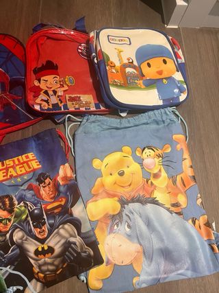 Lote 7 Mochilas Infantiles Personajes