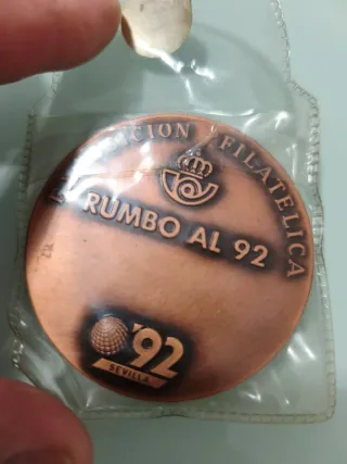 Lote 4 Medallas Filatélicas Expo Sevilla 92