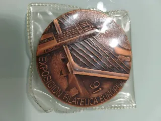 Lote 4 Medallas Filatélicas Expo Sevilla 92