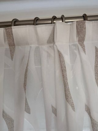 Cortina doble beige y blanca