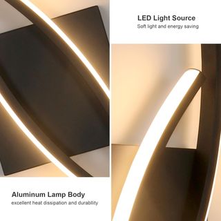 Aplique Pared LED Negro 80cm 25W 3000K