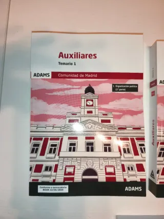 Temario Auxiliar Admin Comunidad Madrid 2026 Adams