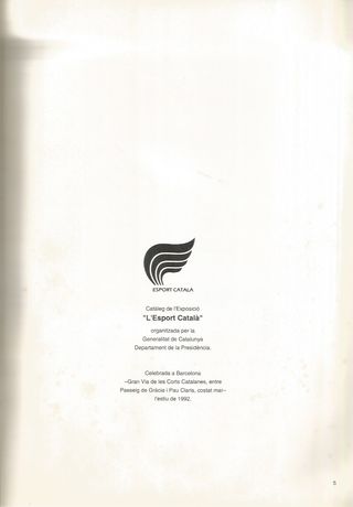 EXPOSICIÓ "L'ESPORT CATALÀ" BARCELONA, ESTIU 1992