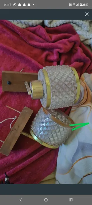 Apliques de pared vintage dorados 1970