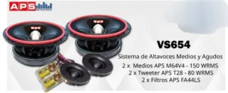 Altavoces Vias Separadas APS VS654 6" (Nuevos).