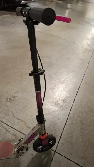 Patinete Plegable Rosa y Plata