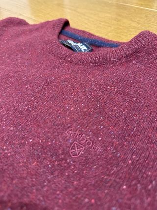 Jersey Barbour Lana y Seda Jaspeado Burdeos