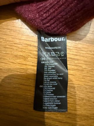 Jersey Barbour Lana y Seda Jaspeado Burdeos