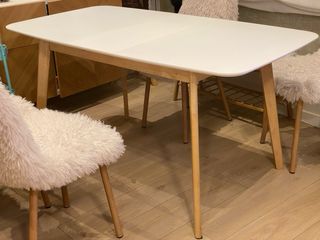 Mesa Nórdica Blanca y Roble extensible