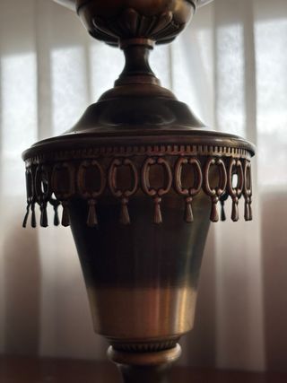 Lámpara de mesa vintage cristal y metal