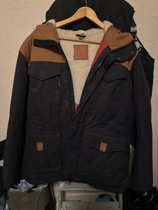 Chaquetón XXL azul y marrón