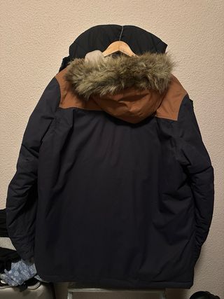 Chaquetón XXL azul y marrón