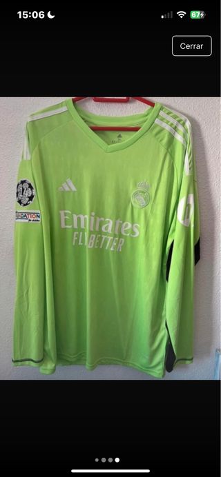 Camiseta Real Madrid Portero Álvaro 1 Adidas etiqu