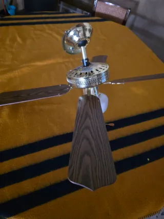 Ventilador de techo vintage madera y metal