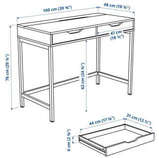 Escritorio moderno Ikea madera y metal