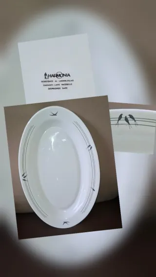 Fuente grande ovalada Harmonia pájaros