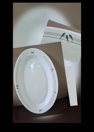 Fuente grande ovalada Harmonia pájaros