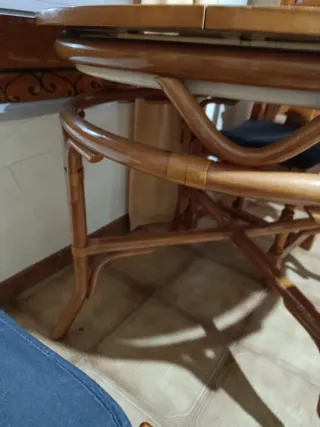 Mesa Camilla Rattan y Madera