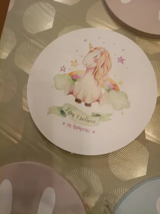 Cuadros infantiles de conejito, cebra y unicornio