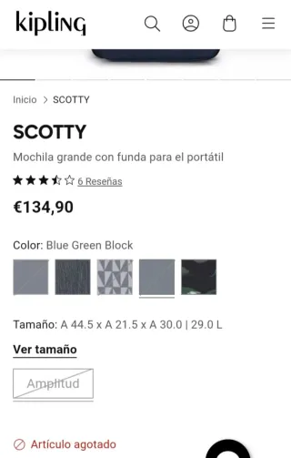 Mochila Kipling Nueva