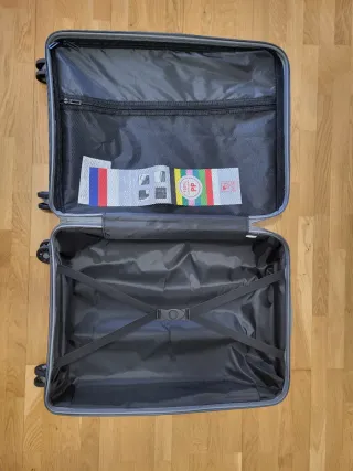 Maleta gris con ruedas