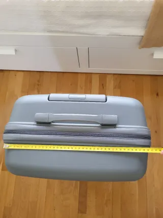 Maleta gris con ruedas