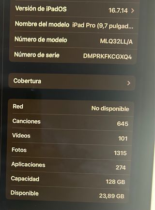 iPad Pro 9,7” 128 GB Gris Plata Wifi + celular