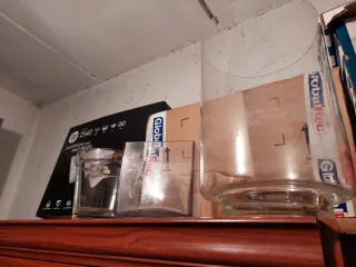 Jarrón de cristal cuadrado