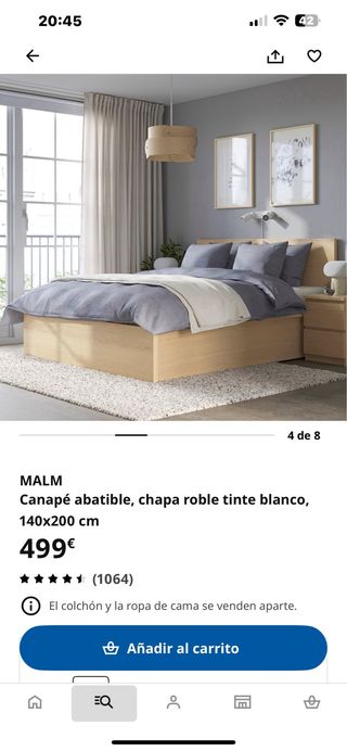 Canapé abatible Ikea 140x200 SIN COLCHON