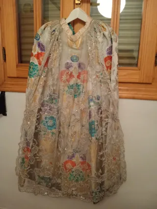 Traje de Fallera Morado y Blanco Regalo cancán