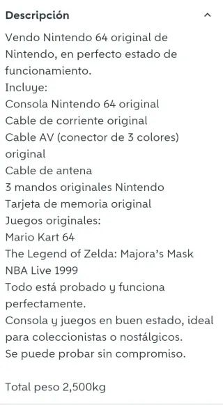 Consola Nintendo 64 + Mando Amarillo