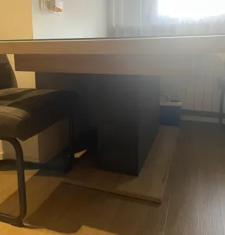 Mesa extensible SION roble y gris