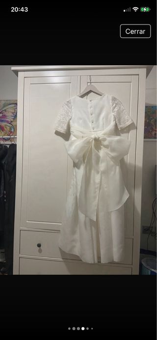 Vestido de comunión, cancán, corona y rebeca.