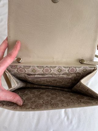 Bolso vintage piel beige y marrón