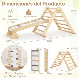Set Escalada Montessori Madera como nuevo