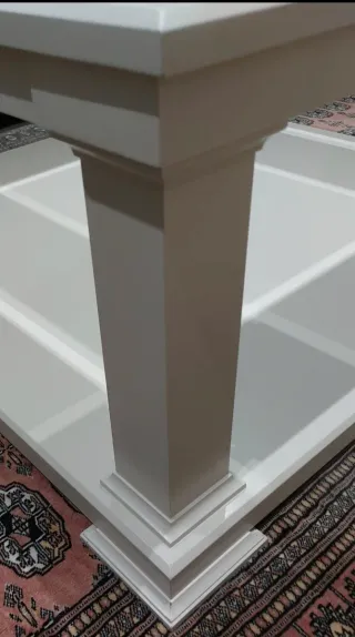 Mesa Centro Madera Maciza y Cristal