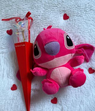 Peluche Rosa y Rosa Galaxia Regalo San Valentín
