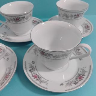 Juego 6 servicios café/té porcelana floral