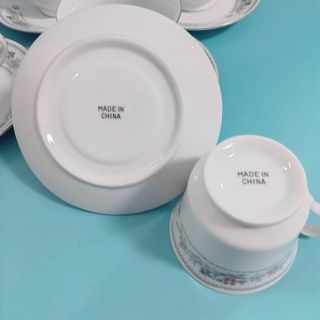 Juego 6 servicios café/té porcelana floral