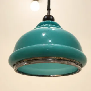 Candeeiro Teto Vintage Madeira Vidro