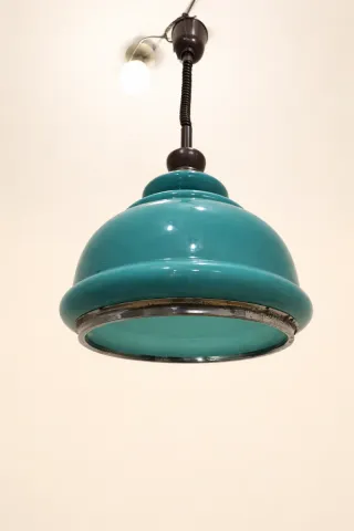 Candeeiro Teto Vintage Madeira Vidro