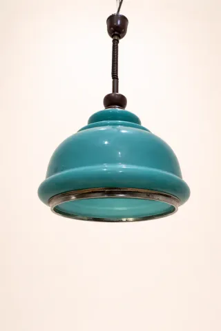 Candeeiro Teto Vintage Madeira Vidro