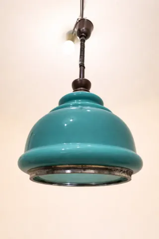 Candeeiro Teto Vintage Madeira Vidro