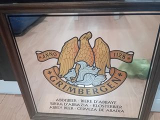Cuadro Espejo Antiguo Grimbergen Cerveza