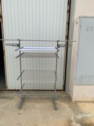 Tendedero Plegable Ropa Metal y Plástico