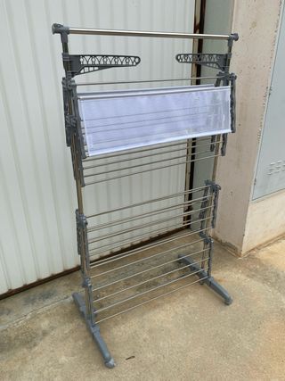 Tendedero Plegable Ropa Metal y Plástico